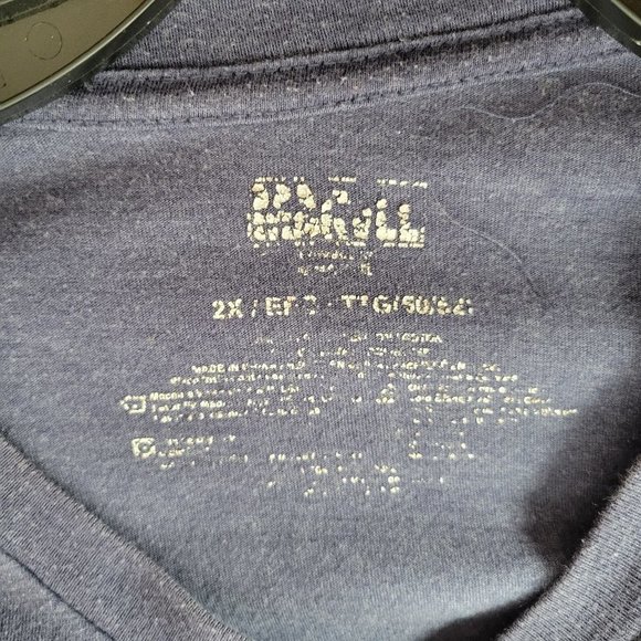 Marvel Captain America T Shirt Faded Distressed Shield Logo Heather Blue Size 2X - Picture 3 of 3